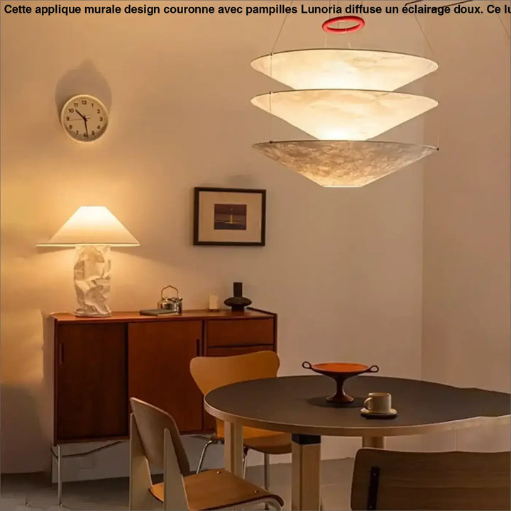 Suspension design blanche moderne en papier avec abat-jour empilé

