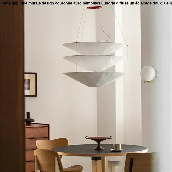 Suspension design blanche moderne en papier avec abat-jour empilé

