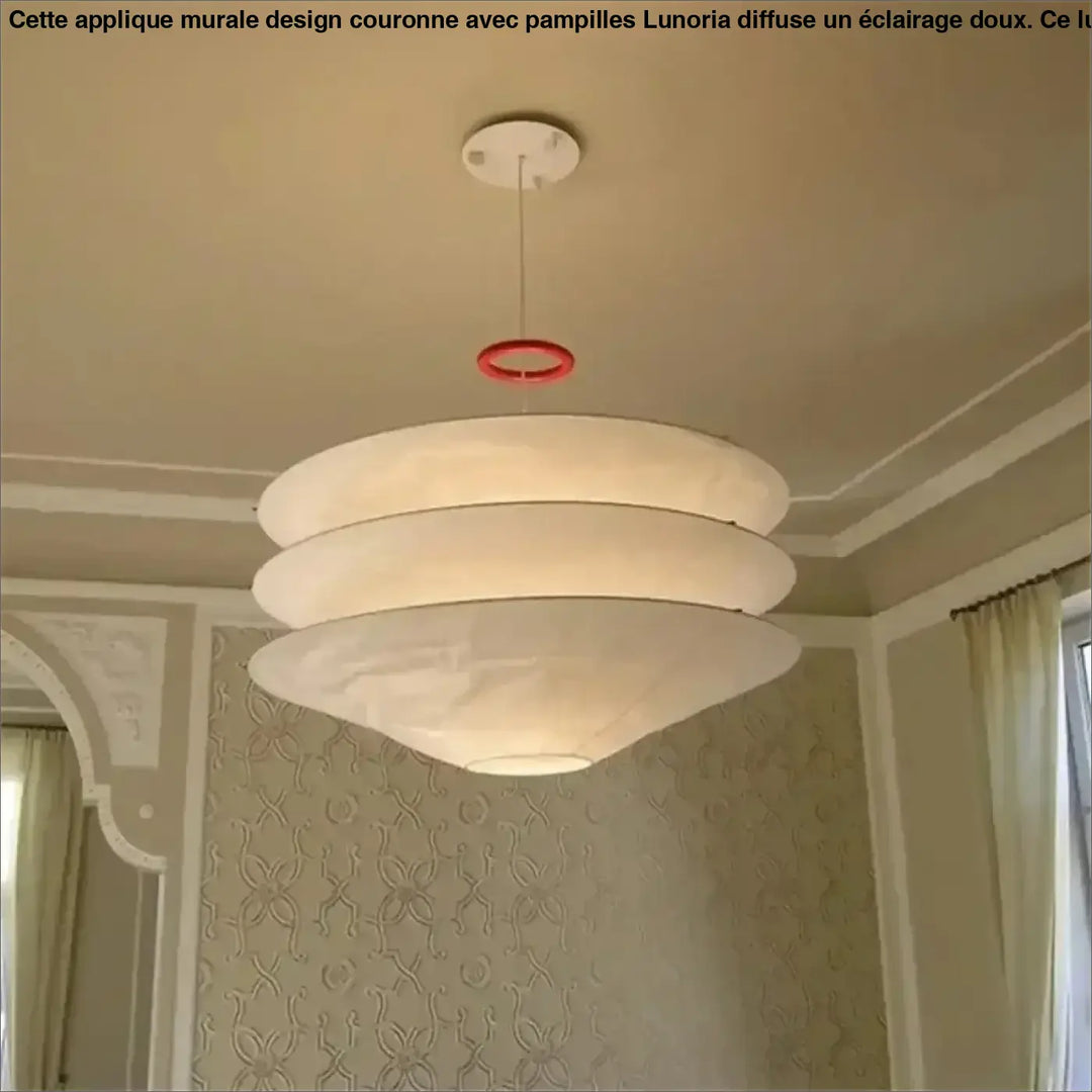 Suspension design blanche moderne en papier avec abat-jour empilé

