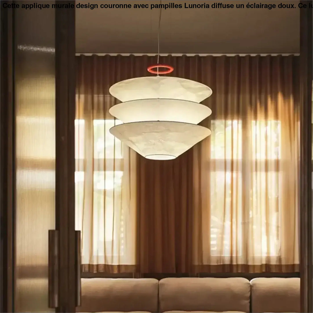 Suspension design blanche moderne en papier avec abat-jour empilé

