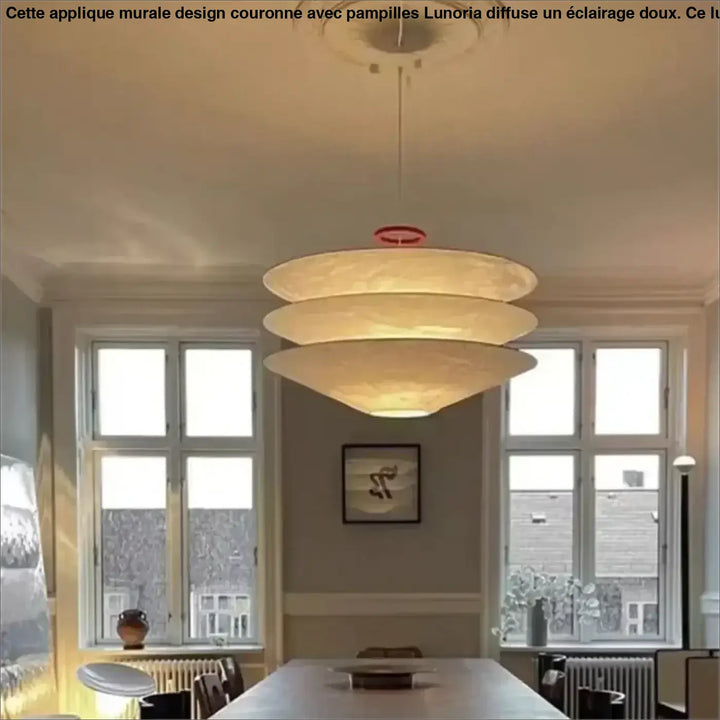 Suspension design blanche moderne en papier avec abat-jour empilé

