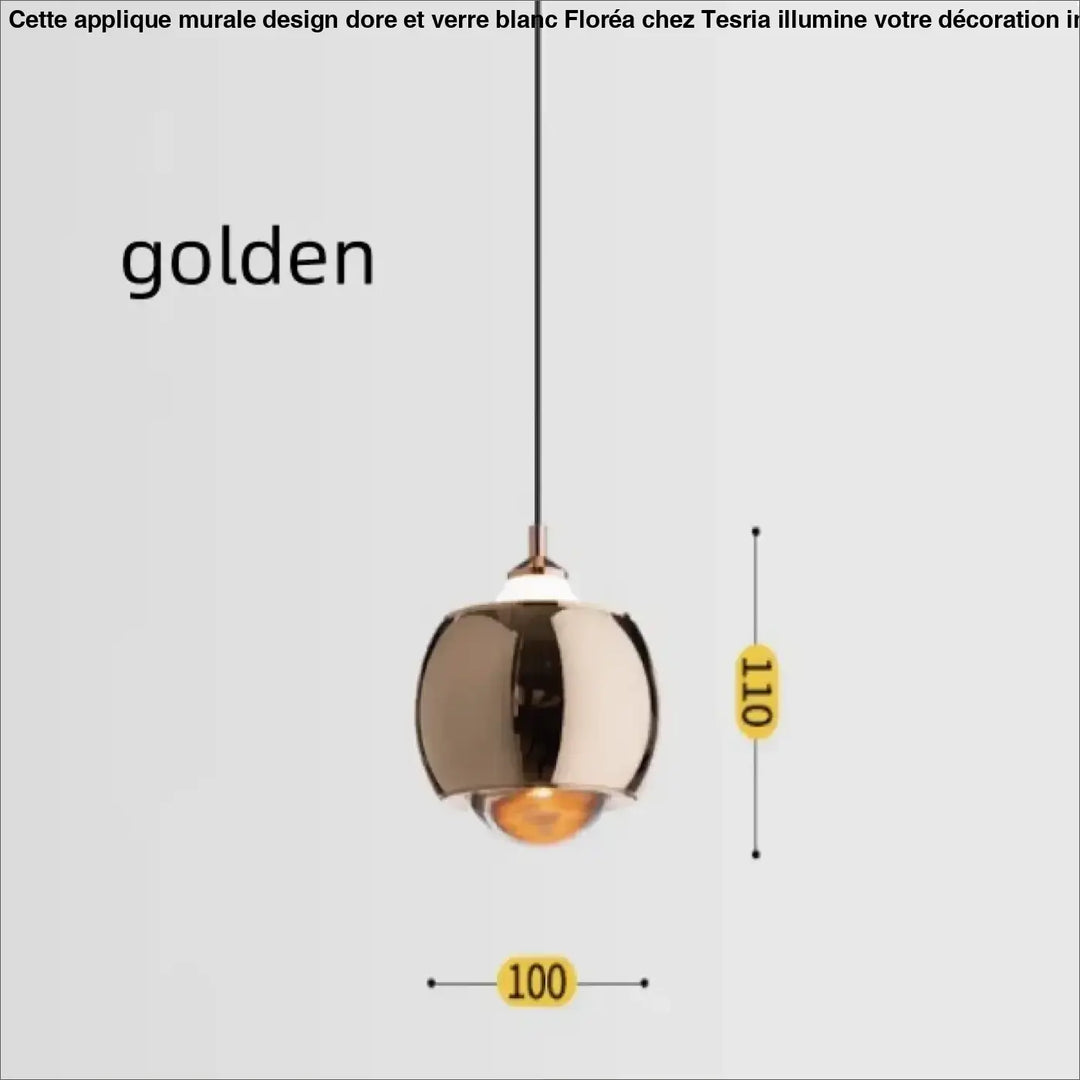 Suspension luminaire moderne boule métal noir et doré chic