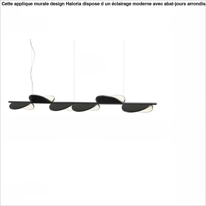 Suspension luminaire levia noir et blanc avec design moderne feuilles lignes flottantes pour éclairage intérieur élégant
