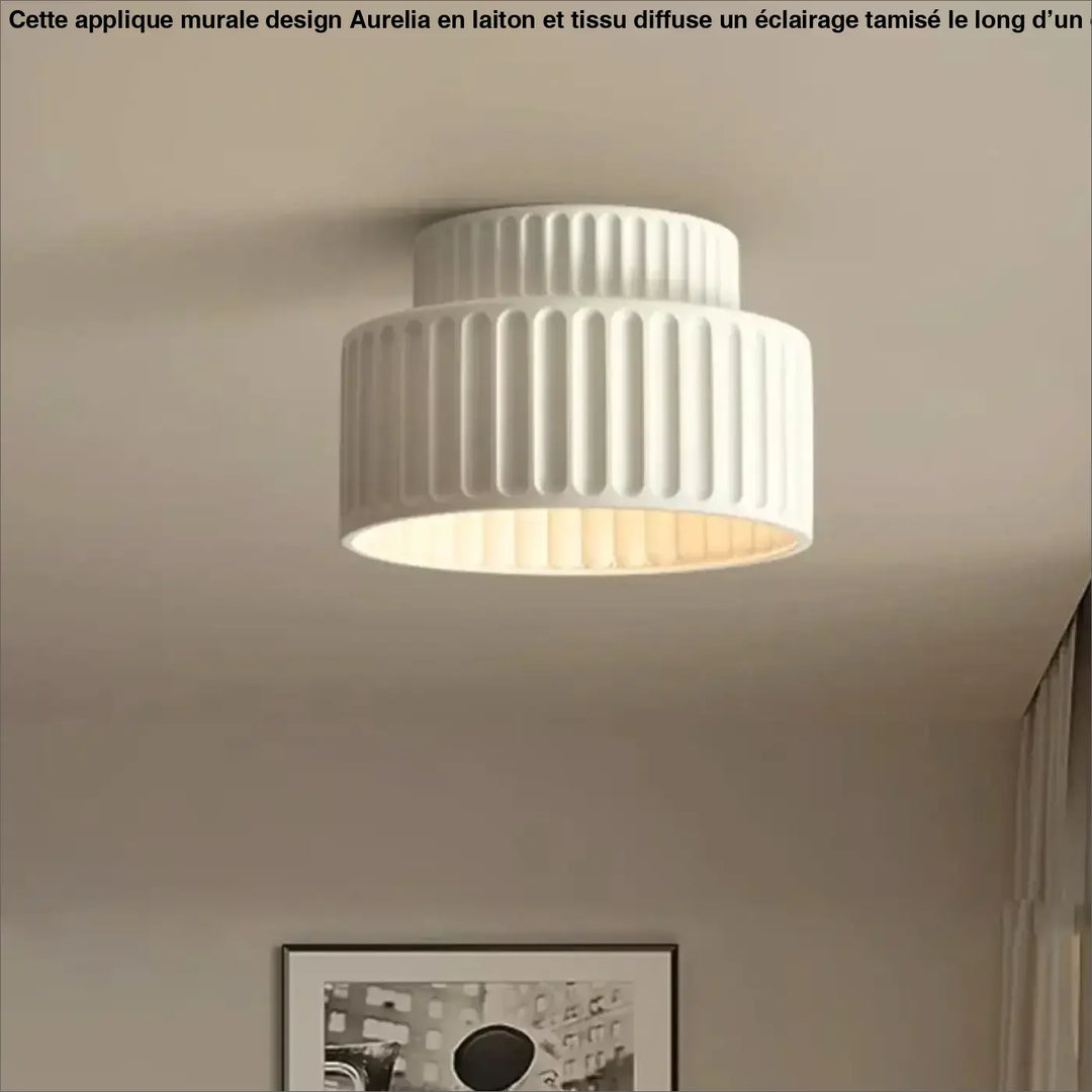 Plafonnier Contemporain Couleur Beige Blanc Vert Élégant