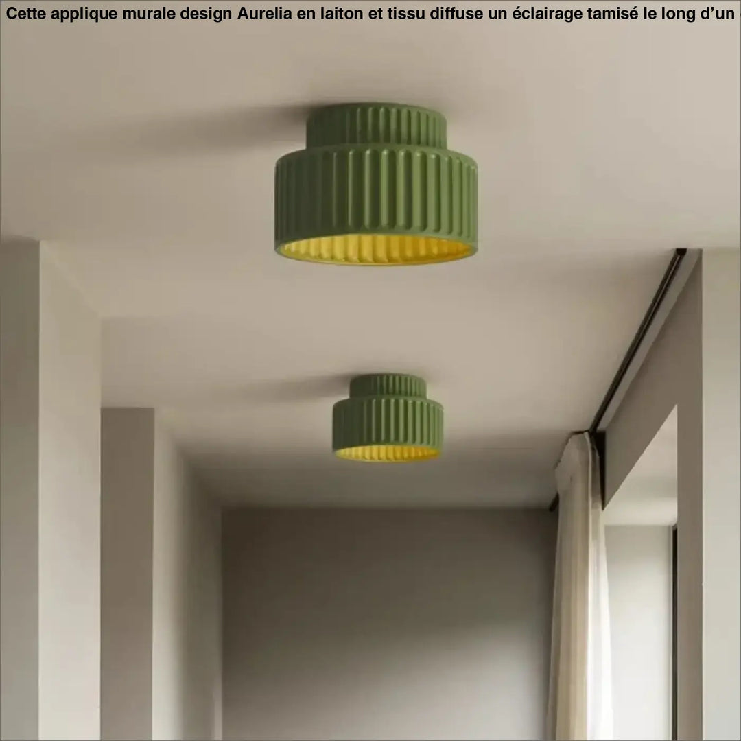 Plafonnier Contemporain Couleur Beige Blanc Vert Élégant