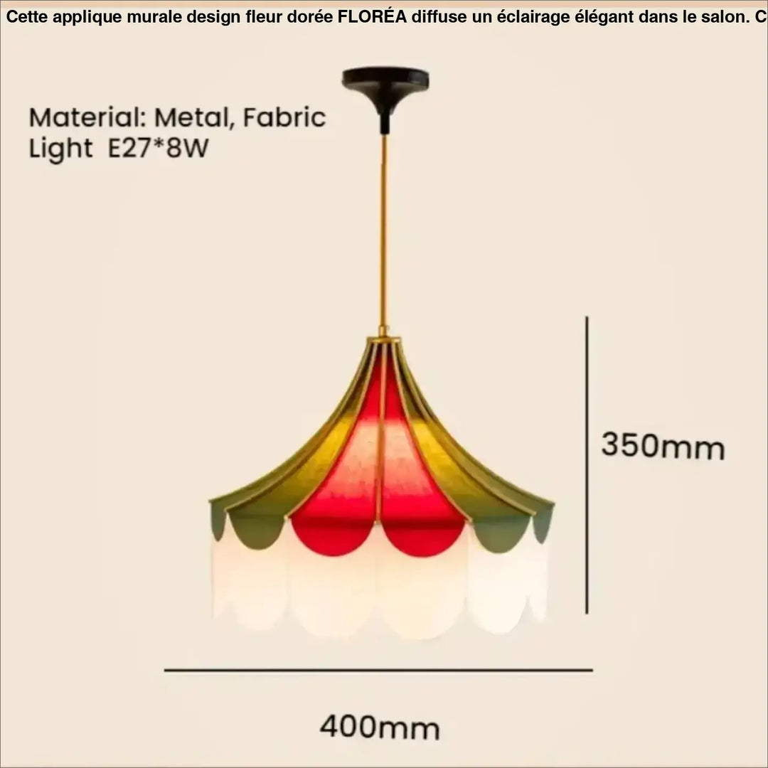 Suspension luminaire vintage en tissu coloré élégant style rétro chic