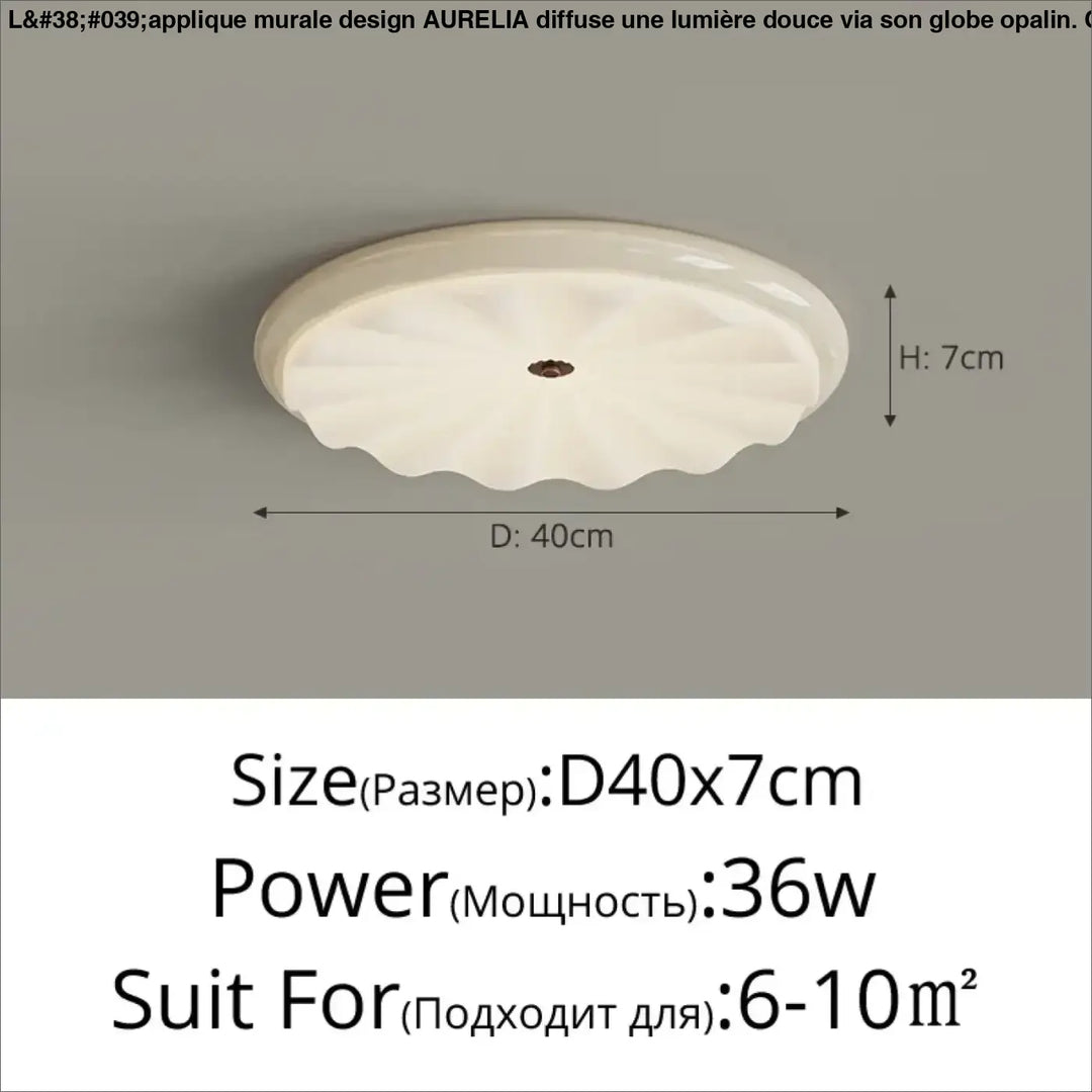 Plafonnier moderne blanc ondulé en verre luminaire led