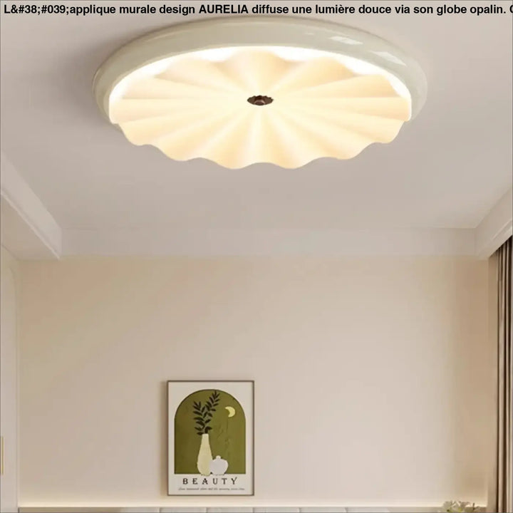 Plafonnier moderne blanc ondulé en verre luminaire led
