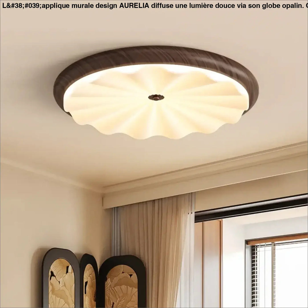 Plafonnier moderne blanc ondulé en verre luminaire led