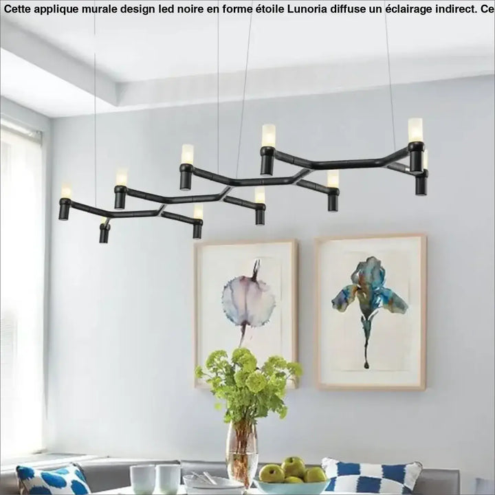 Suspension moderne aluminium verre ambiance chic noir