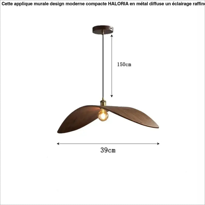 Suspension luminaire moderne en bois forme aile élégante
