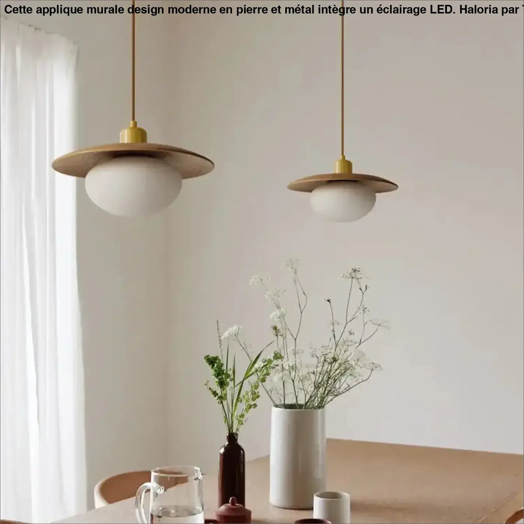Suspension Luminaire Moderne Design Doré Avec Globe Blanc