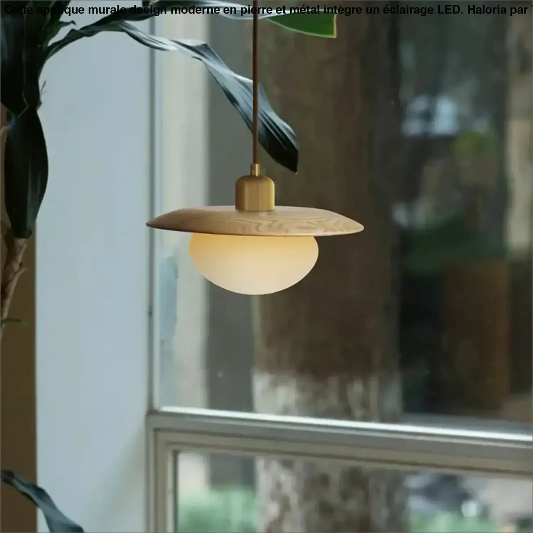 Suspension Luminaire Moderne Design Doré Avec Globe Blanc