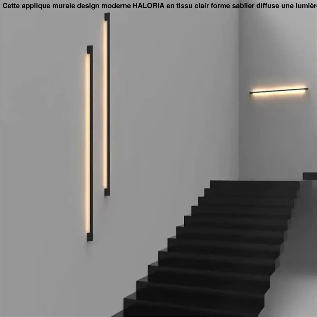 Applique Murale Moderne Verticale LED Noire Design Linéaire