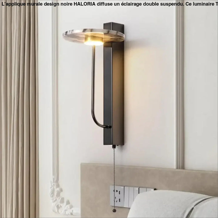 Applique Murale Minimaliste Noire Avec Éclairage Led Verticale
