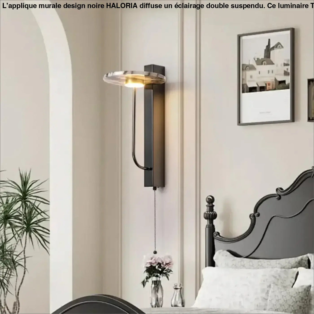 Applique Murale Minimaliste Noire Avec Éclairage Led Verticale