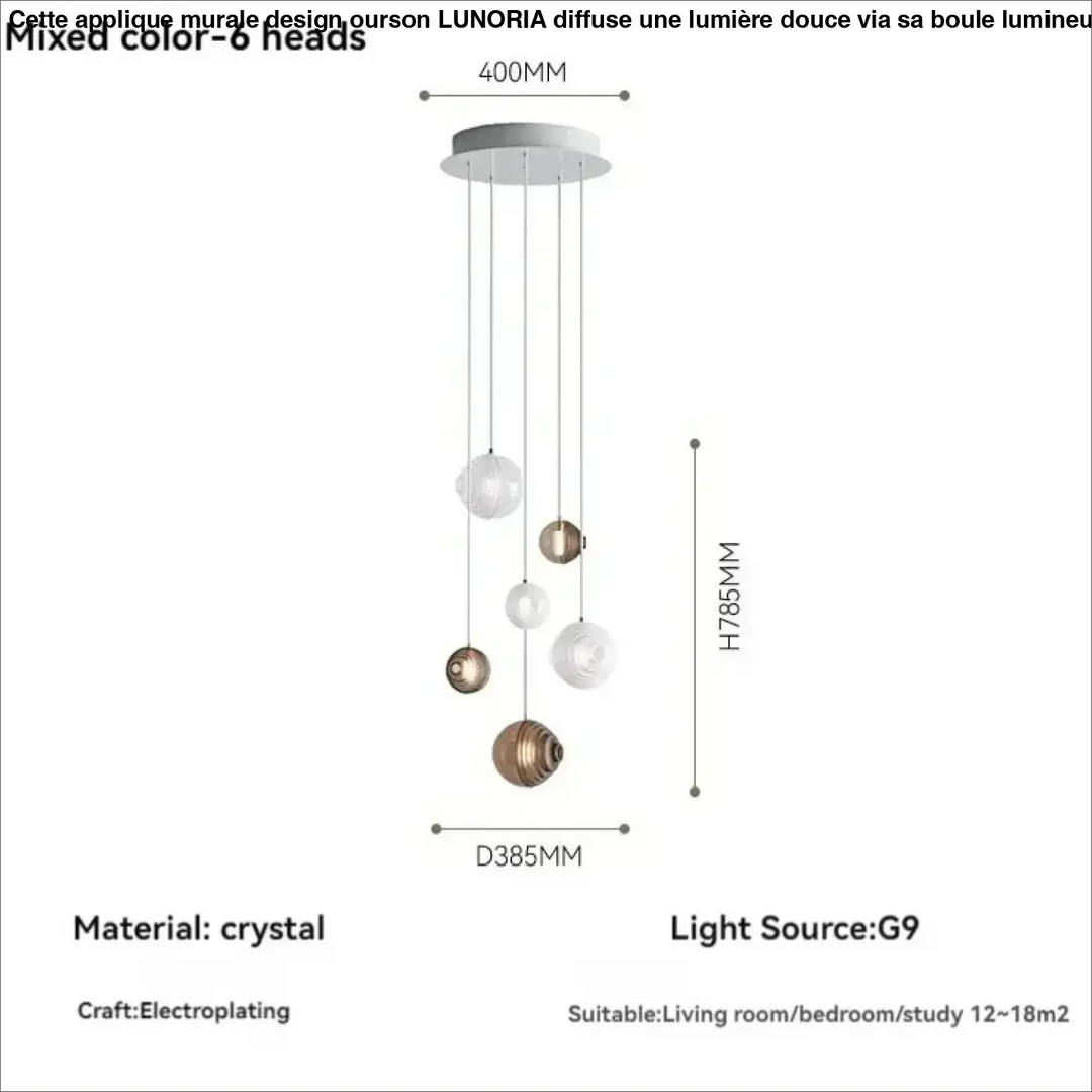 Suspension décorative haut de gamme en cristal élégante