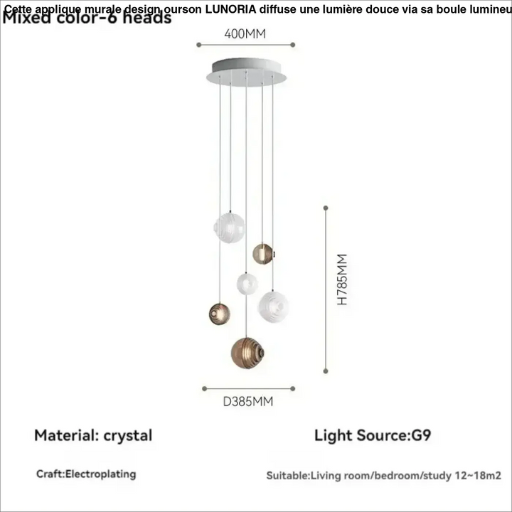Suspension décorative haut de gamme en cristal élégante