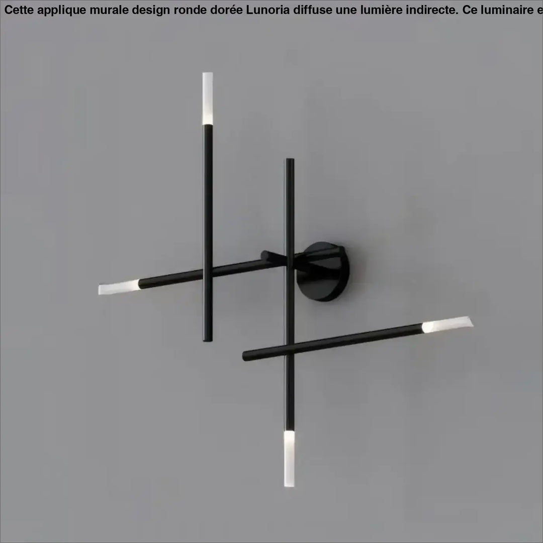 Applique murale moderne design géométrique LED croix noire


