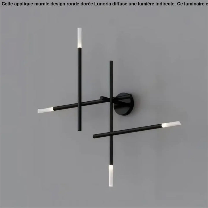Applique murale moderne design géométrique LED croix noire

