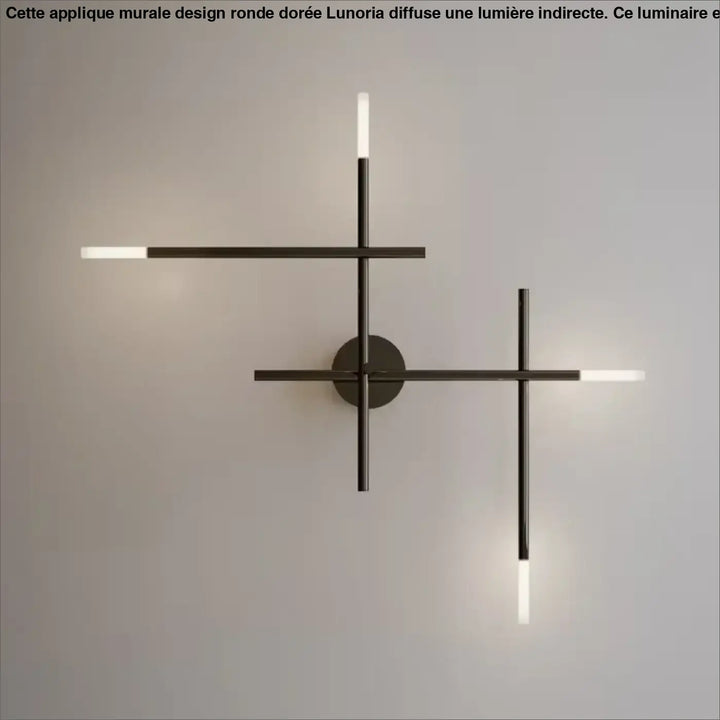 Applique murale moderne design géométrique LED croix noire

