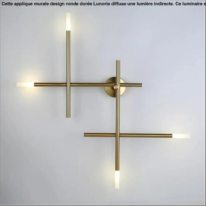 Applique murale moderne design géométrique LED croix noire