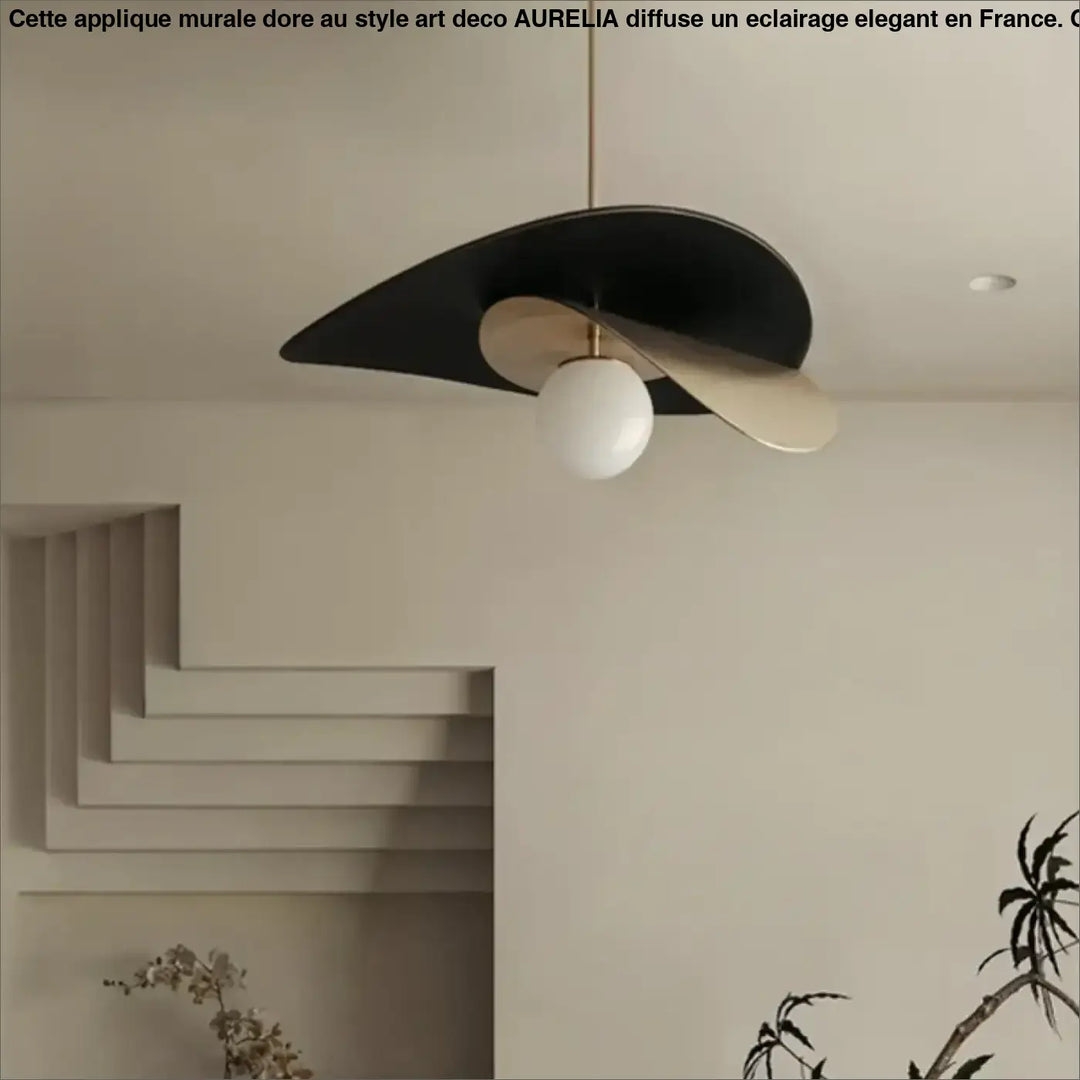 Suspension luminaire métal noir avec lumière blanche moderne