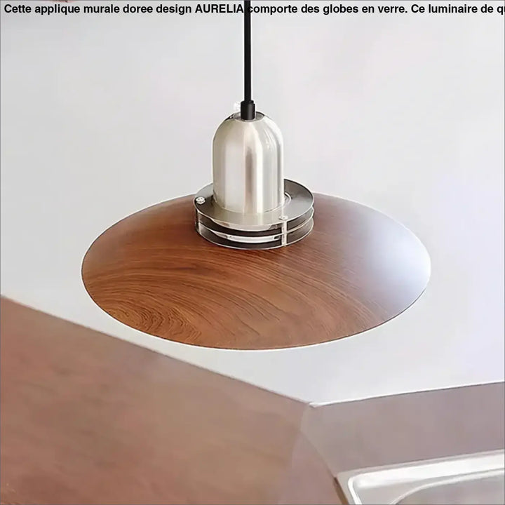 Suspension design métal et bois moderne pour éclairage élégant