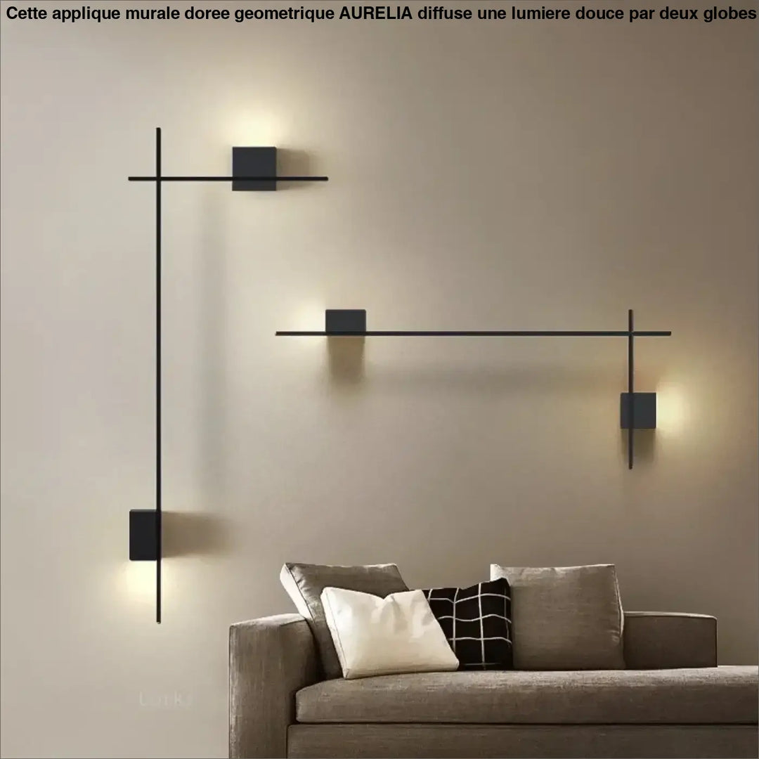 Applique Murale Minimaliste Au Design Géométrique Noir

