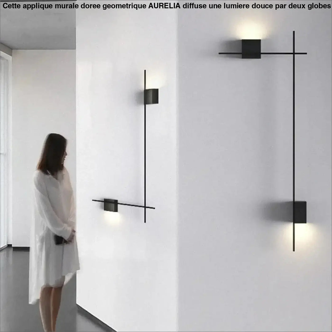 Applique Murale Minimaliste Au Design Géométrique Noir


