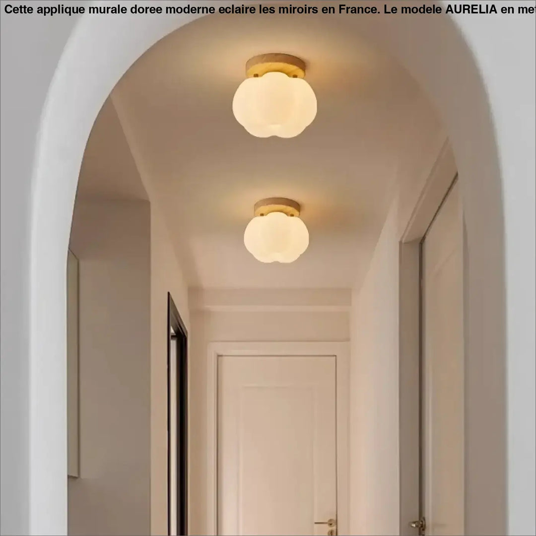 Plafonnier led fleur bois style contemporain design