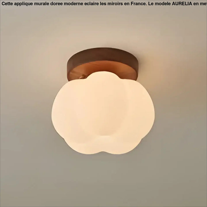 Plafonnier led fleur bois style contemporain design