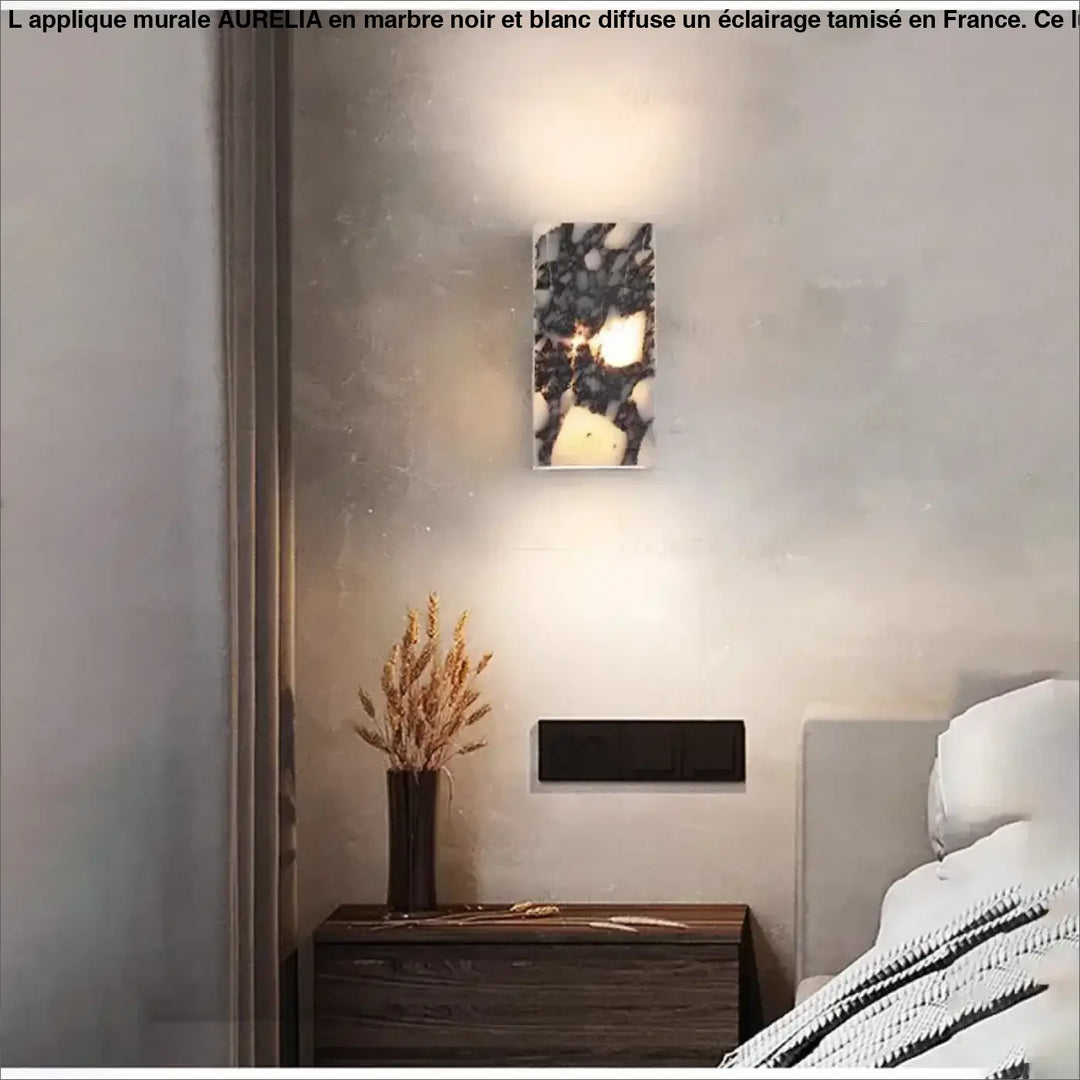 Applique murale à l'effet marbré en noir et blanc


