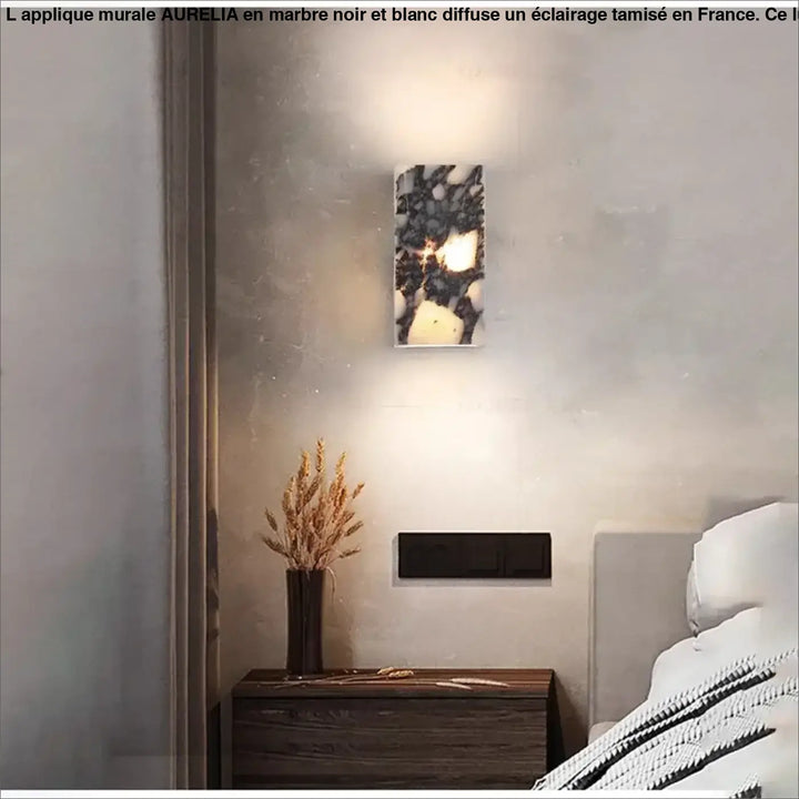 Applique murale à l'effet marbré en noir et blanc

