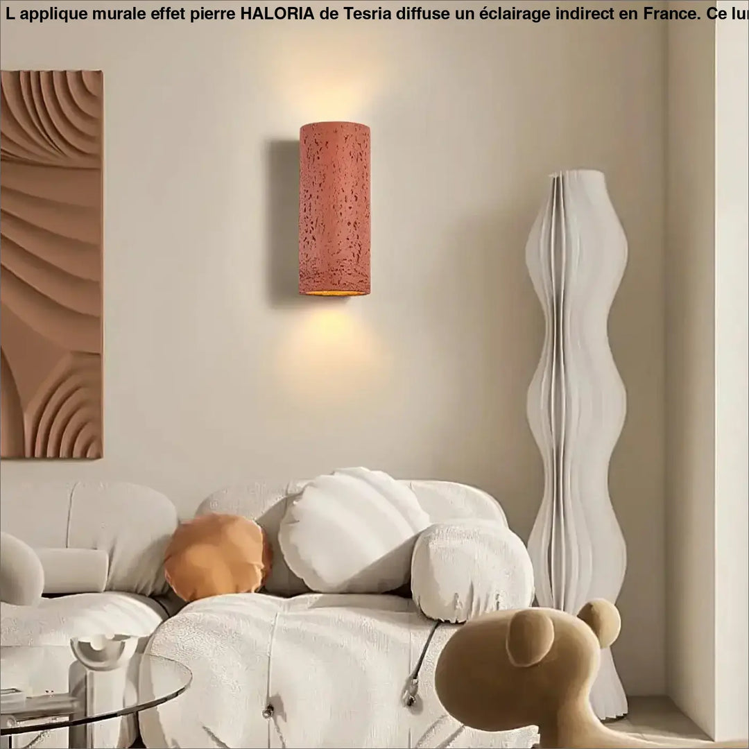 Applique Murale Effet Pierre Cylindre Vertical