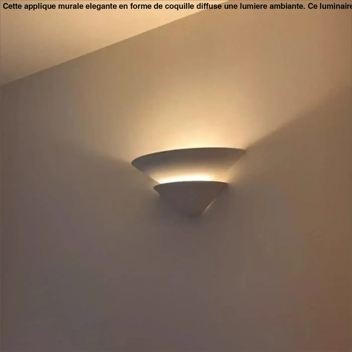 Applique murale décli en céramique blanche mate avec lumière ambiante pour décoration intérieure murale élégante
