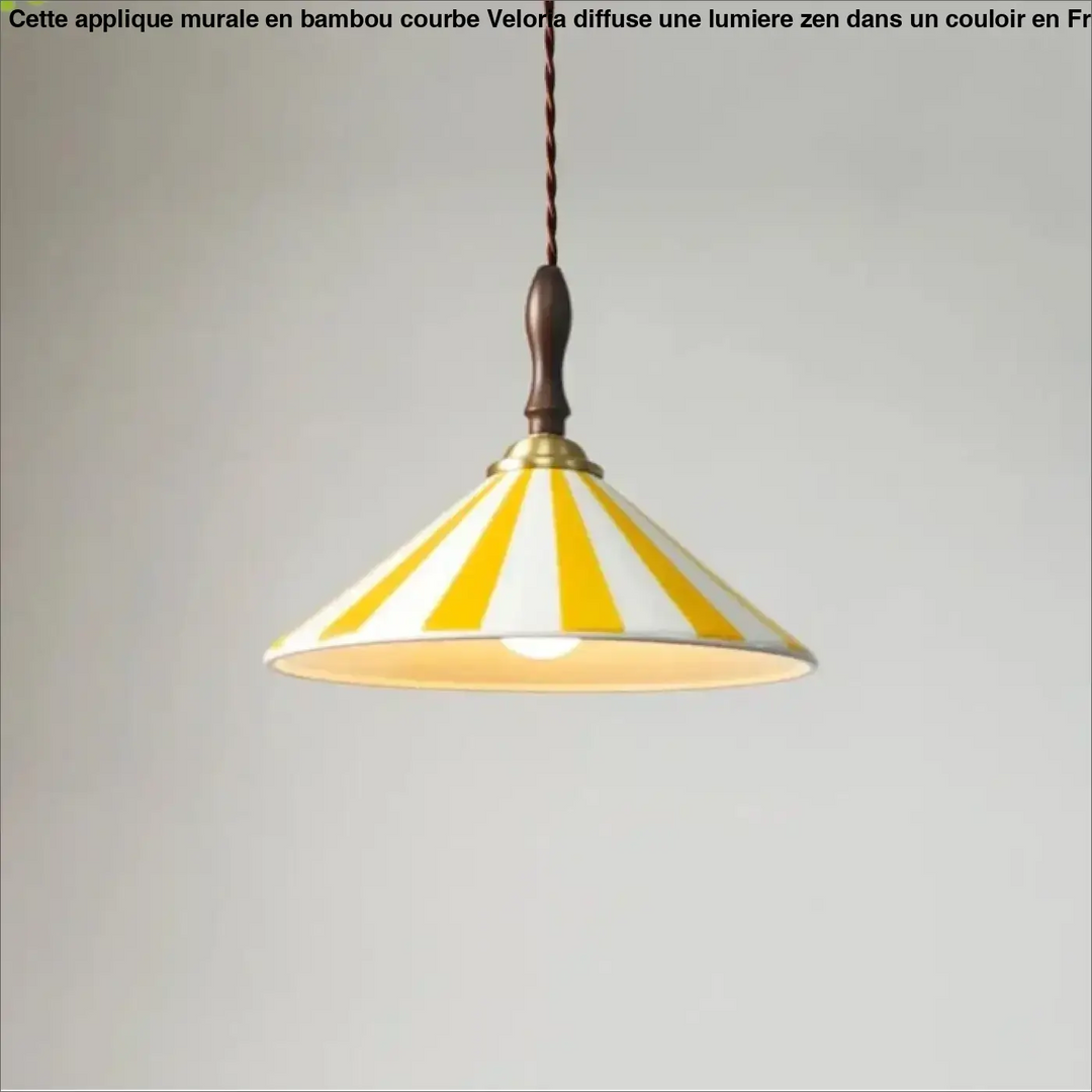 Suspension conique rayures décor moderne contemporain