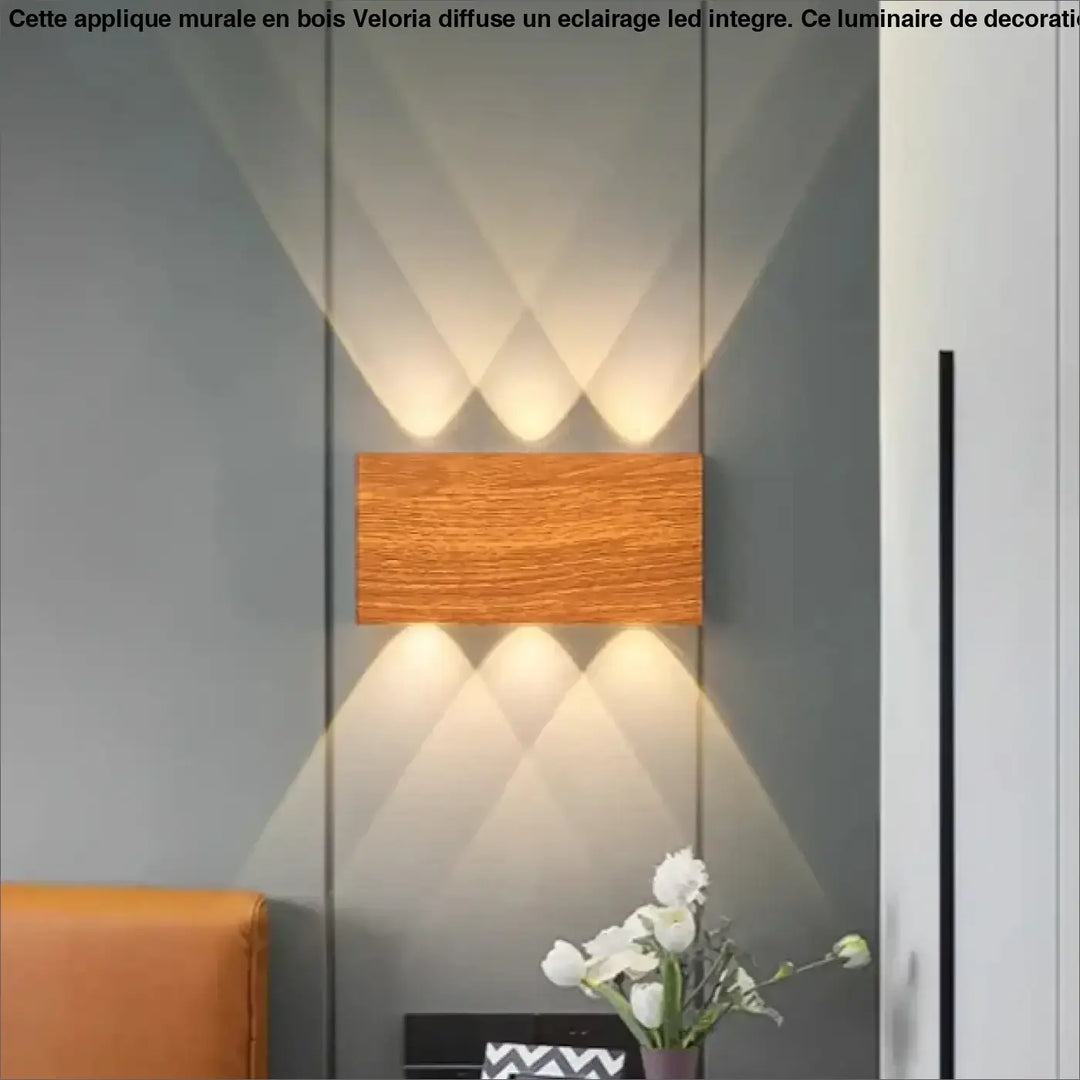 Applique Murale En Bois Avec Éclairage LED Intégré
