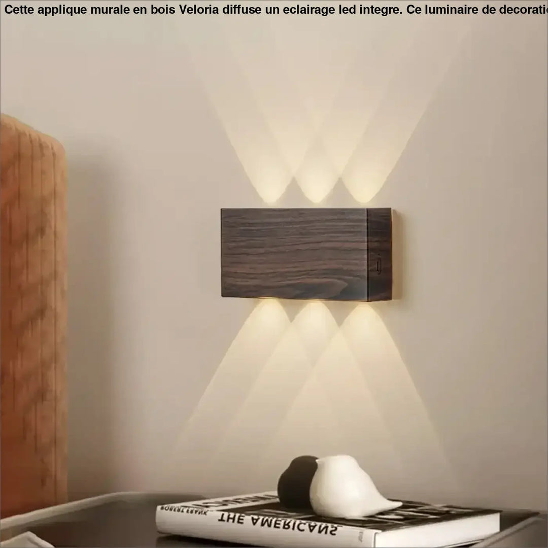 Applique Murale En Bois Avec Éclairage LED Intégré