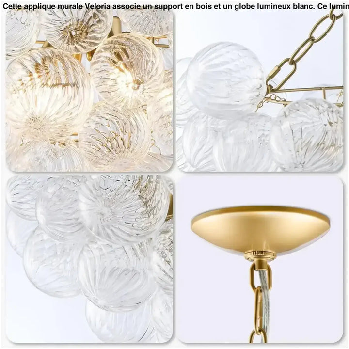Suspension Design Avec Boules En Verre Blanc Élégant