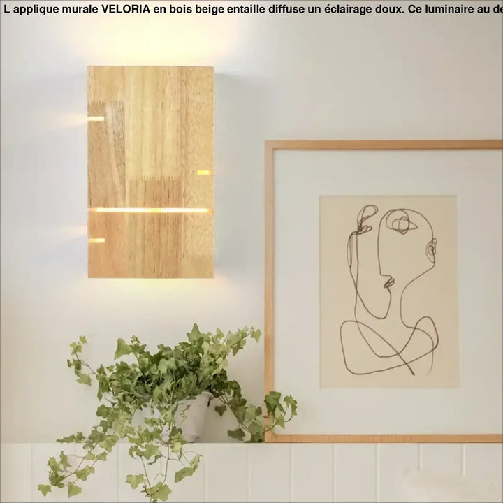 Applique Murale En Bois Beige Entaillé Idéale Ambiance Zen