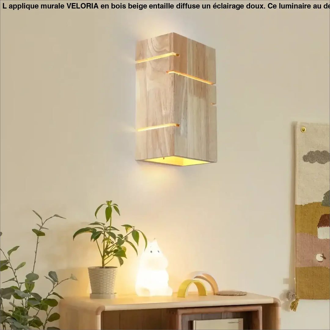 Applique Murale En Bois Beige Entaillé Idéale Ambiance Zen