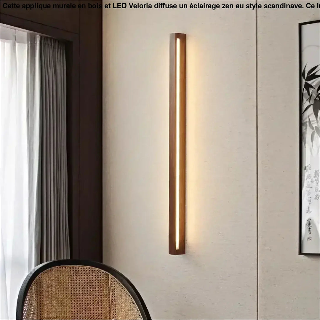 Applique Murale En Bois Et À LED Au Style Scandinave Et Zen En Bois
