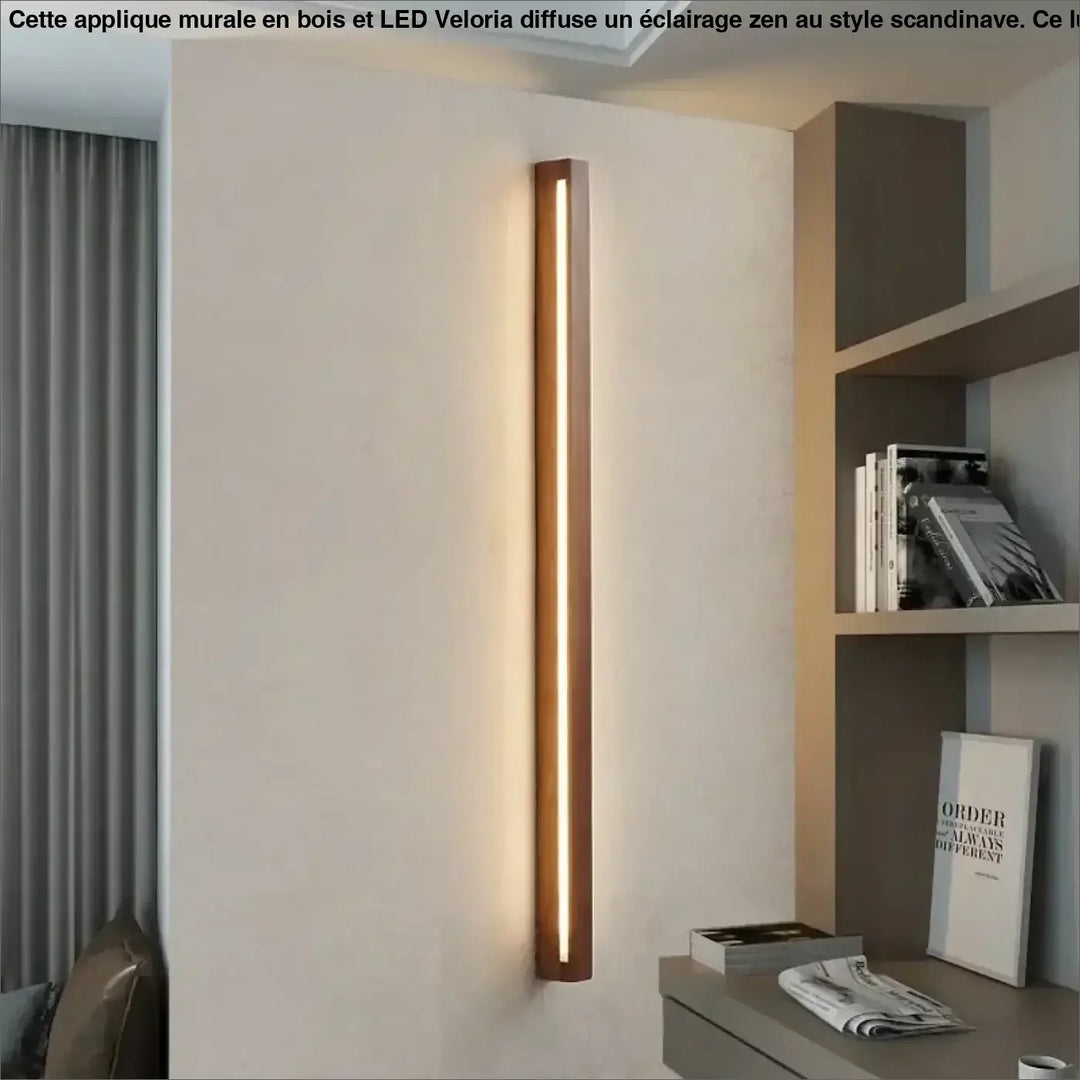 Applique Murale En Bois Et À LED Au Style Scandinave Et Zen En Bois