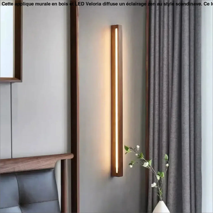 Applique Murale En Bois Et À LED Au Style Scandinave Et Zen En Bois