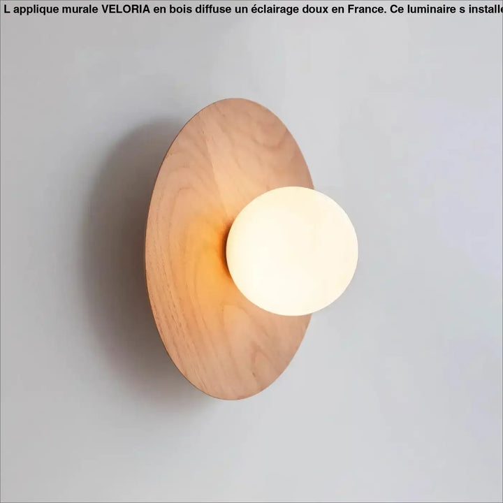 Applique Murale Effet Bois À Cercle Plat Design