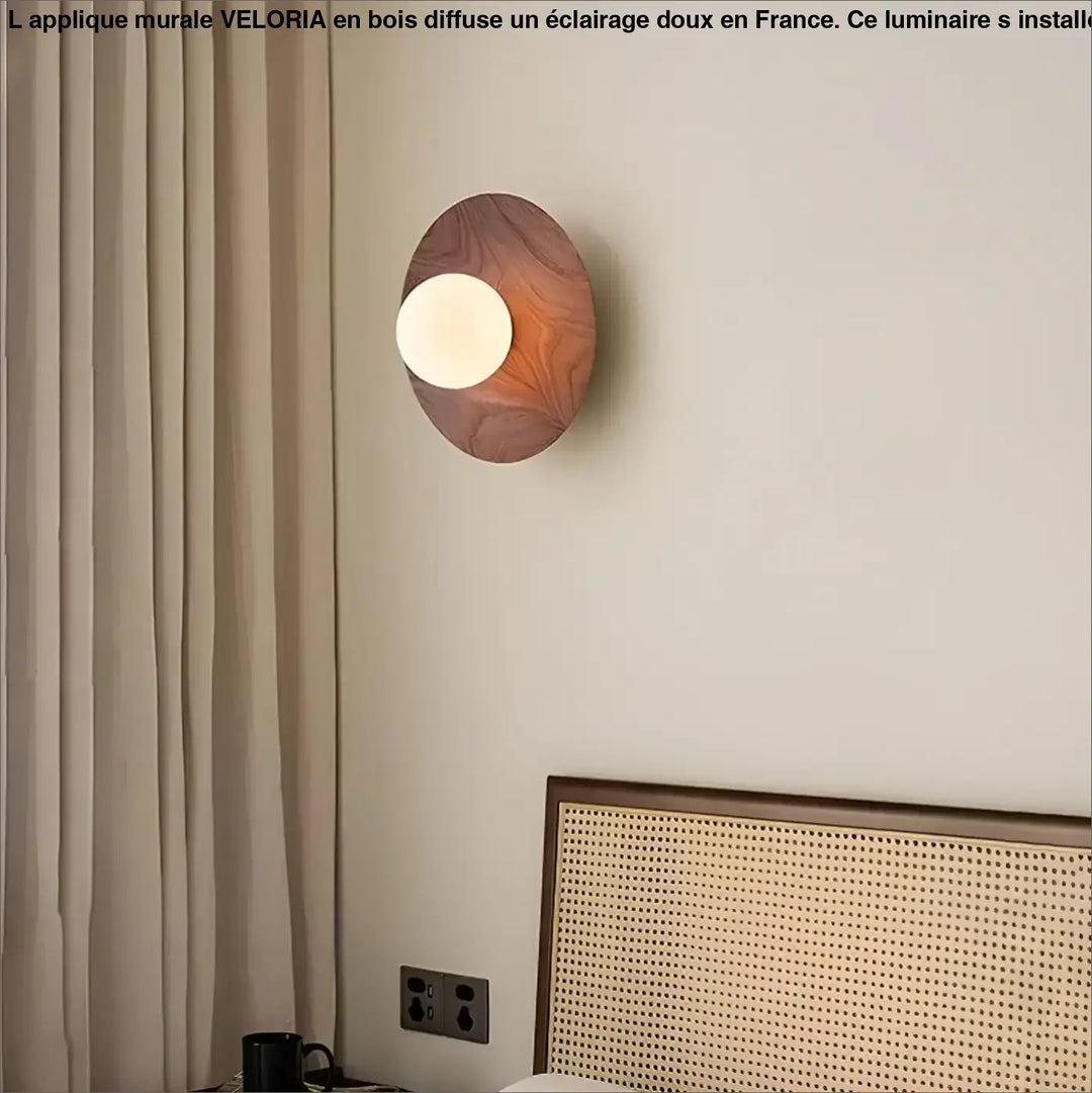 Applique Murale Effet Bois À Cercle Plat Design