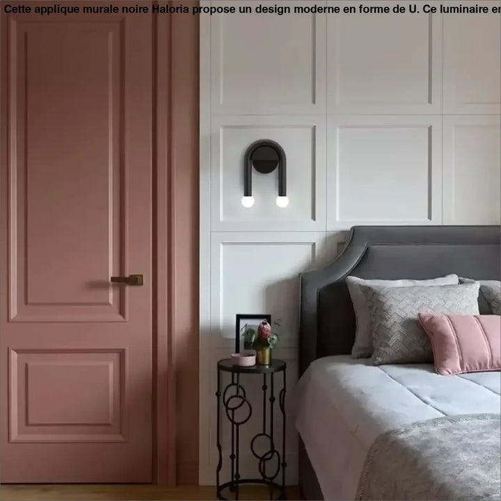 Applique murale en forme de U de couleur noir au deisgn moderne

