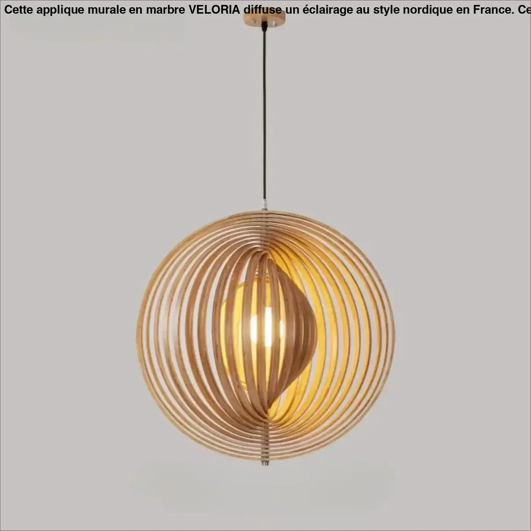 Suspension sphérique anneaux style graphique noir beige chic