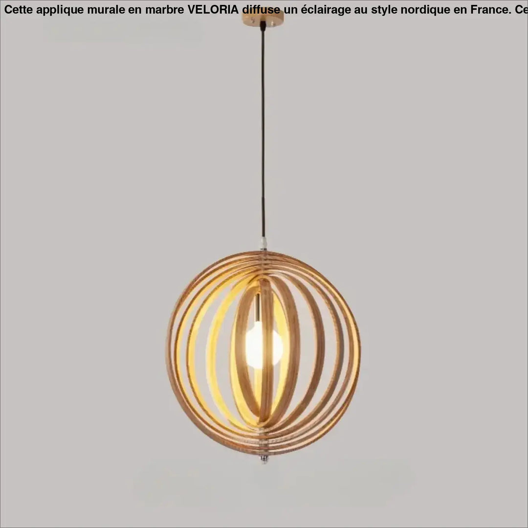 Suspension sphérique anneaux style graphique noir beige chic